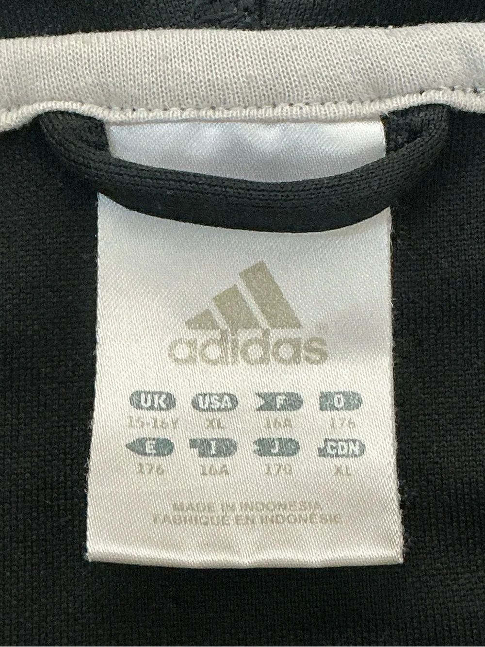 Adidas Track Athletic Jacket Hoodie Black White Stripe Pockets Boys Youth XL